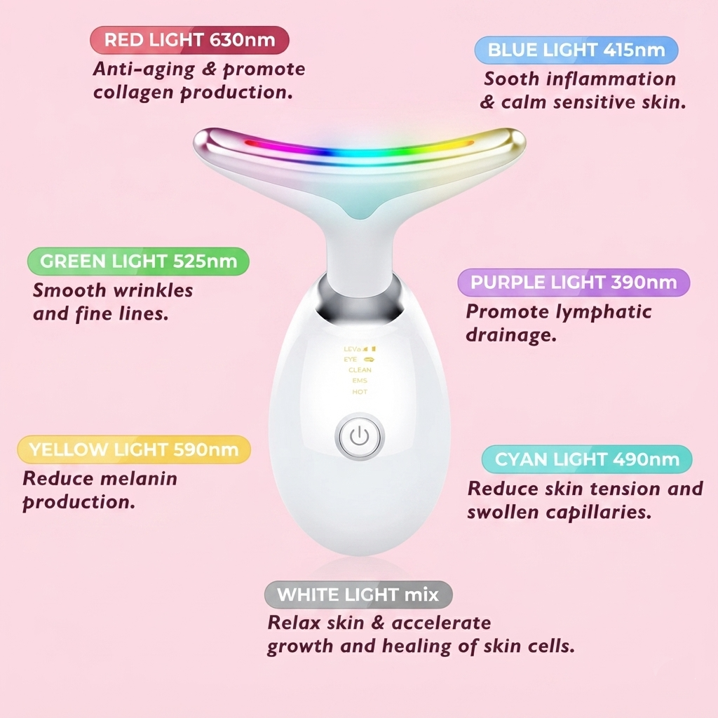 Physio Soma™ 7-in-1 LED Facial Sculptor & Lymphatic Drainage Device